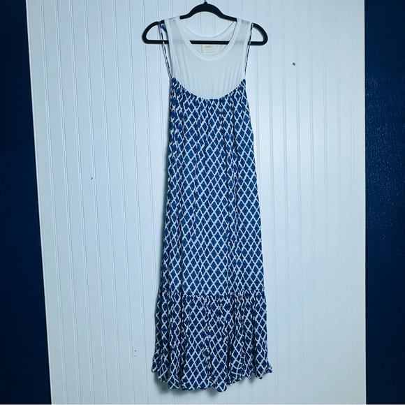 Anthropologie The Maeve Twofer Printed Tank Dress Medium Casual Pull Over Lined - Picture 3 of 13